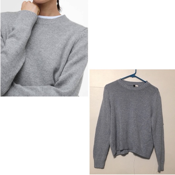 H&M Sweaters - H&M Divided Knit Sweater Scoop Neck Light Blue & White Size Médium